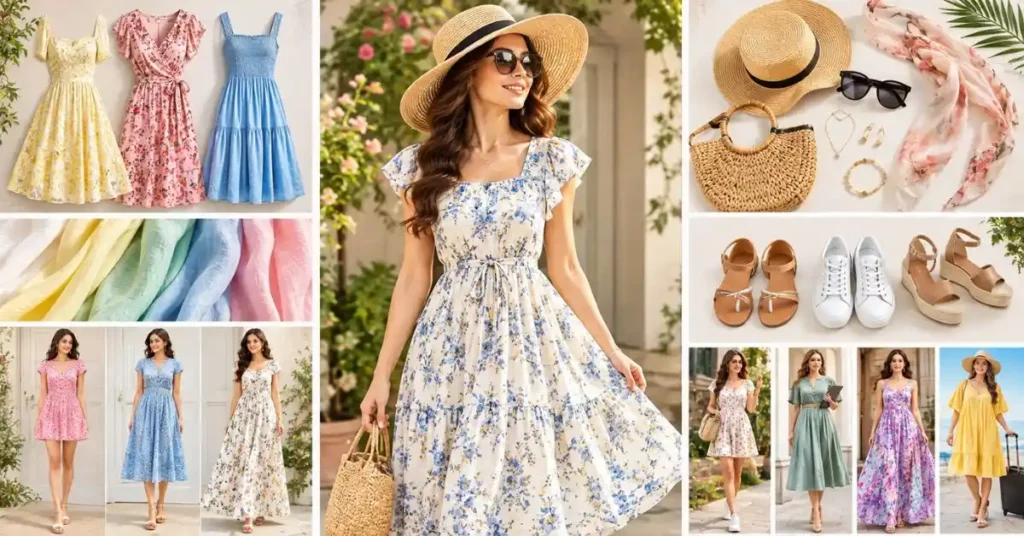 How to choose the perfect summer dress with comfortable fabrics, flattering styles, accessories, footwear, and looks for different occasions.