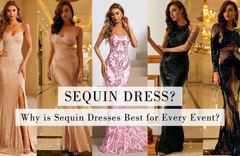 “Sparkling party dresses perfect for weddings, birthdays, and evening events