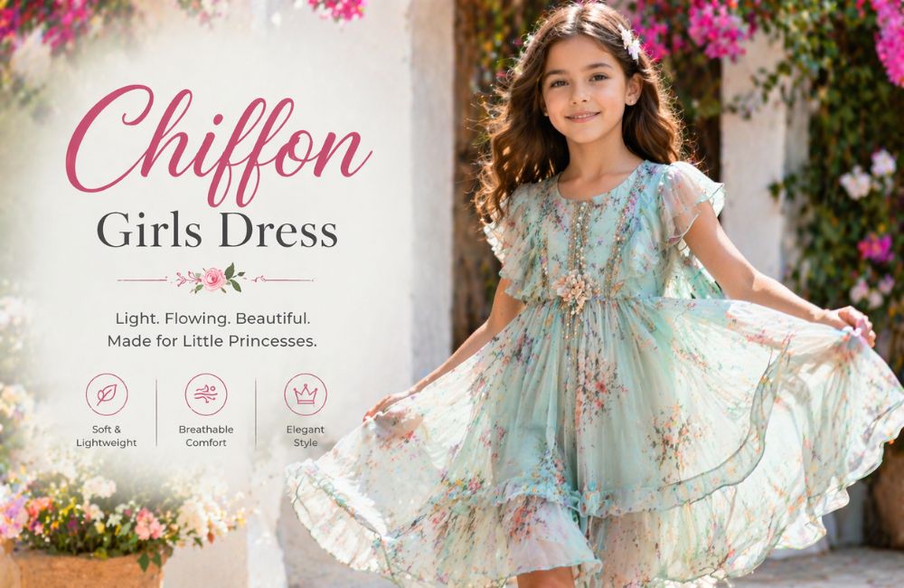 Beautiful girl wearing chiffon dress with lightweight and breathable fabric