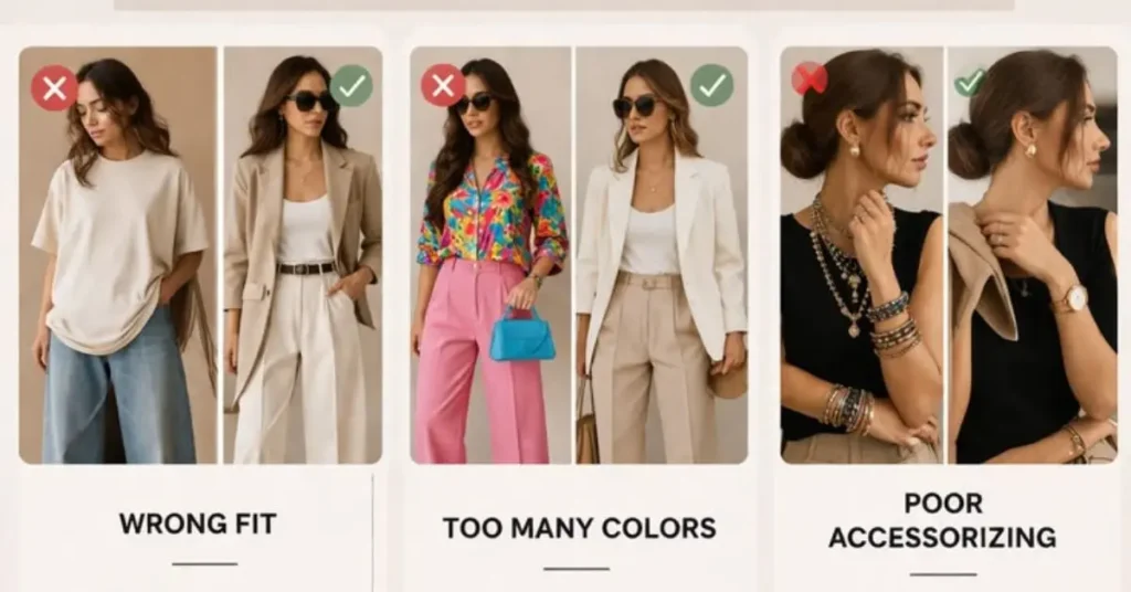 Common fashion mistakes to avoid when buying outfits, including poor fabric selection, wrong sizing, mismatched styles, and lack of occasion-based outfit planning, helping improve fashion choices and personal styling decisions in modern trends.