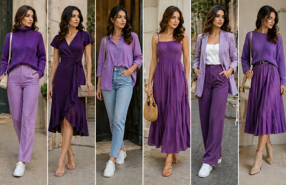 Easy Styling Ideas for Purple Outfit
