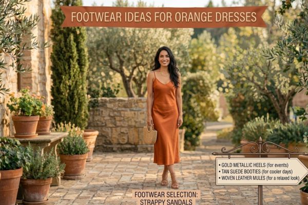 Footwear Ideas for Orange Dresses