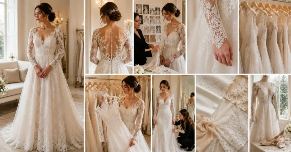 How to choose the perfect long sleeve wedding dress, featuring bridal gown styles, fabrics, sleeve designs, flattering silhouettes, and wedding-day styling considerations.