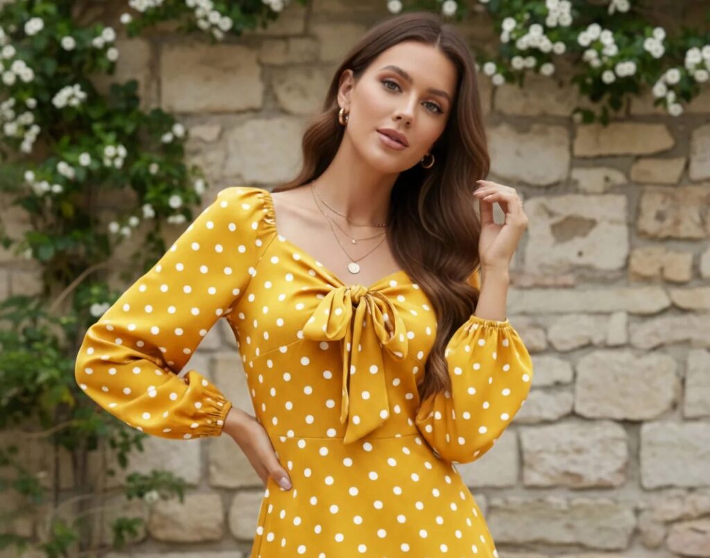 How to Style a Polka Dot Dress Yellow