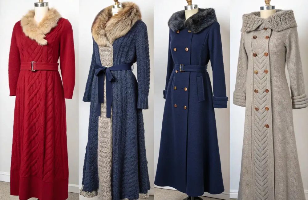 "Variety of stylish cold-weather outfits for women"