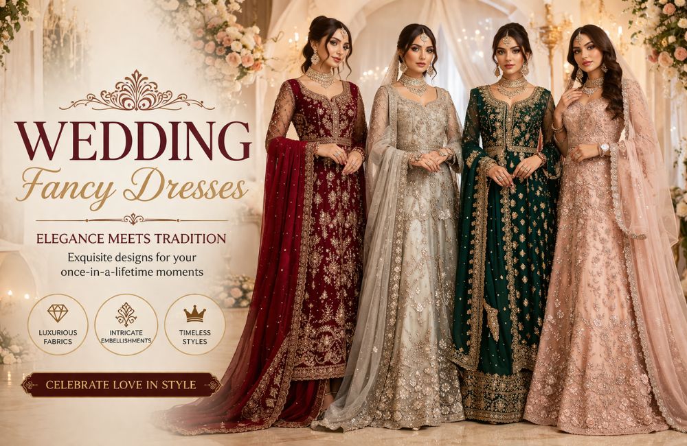 "Stylish and glamorous wedding dresses for women for special wedding occasions."