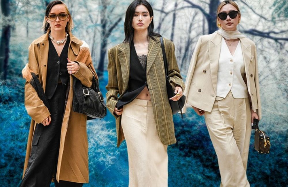 "Different types of winter dresses for women."