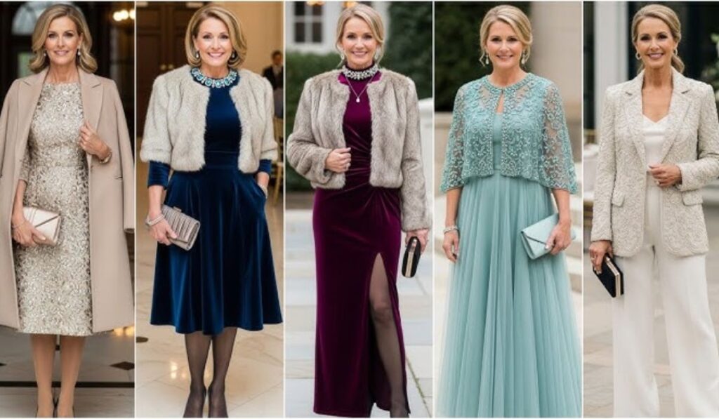 "Warm and chic attire for winter celebrations"