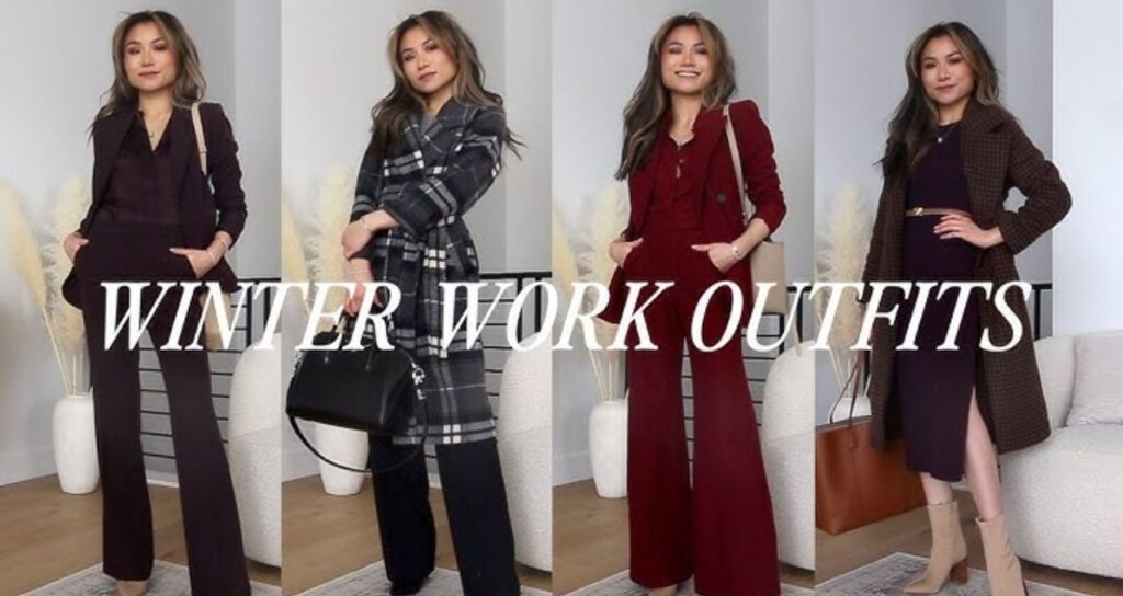 "Business-appropriate winter fashion for women."