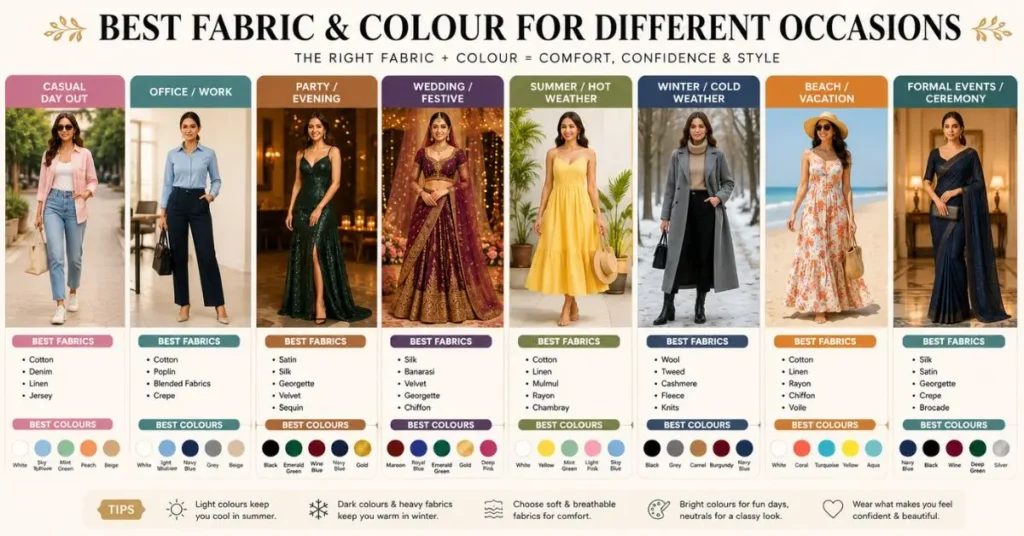 Best Fabrics and Colors for Different Occasions
