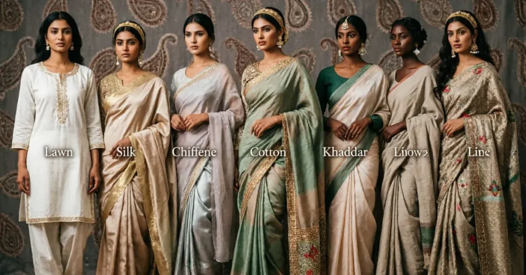 Popular Fabrics in Pakistani Fashion