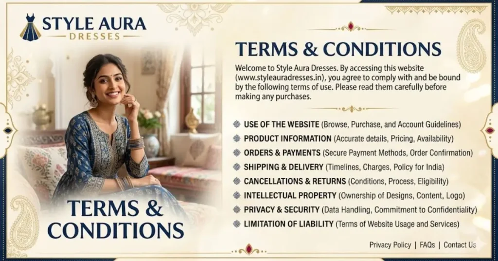 Terms & Conditions for Style Aura Dresses Website