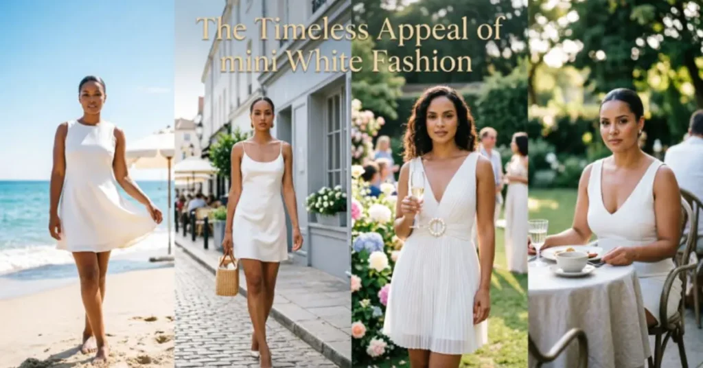 The timeless appeal of white fashion featuring elegant white mini dress styling and modern fashion trends