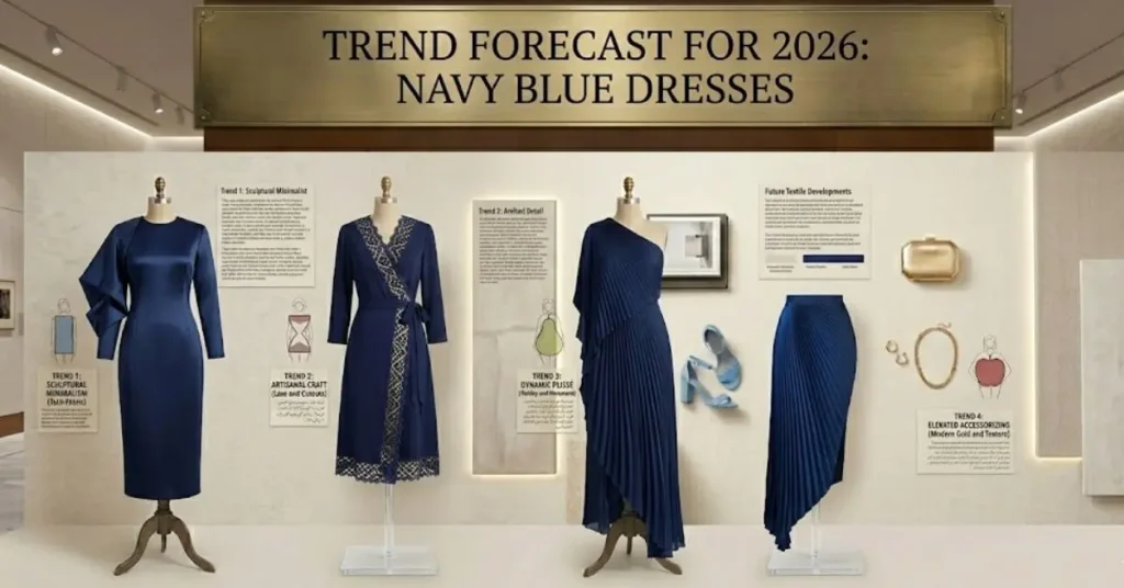 Futuristic fashion trend forecast for 2026 showcasing modern styles, innovative designs, and upcoming color palettes in the global fashion industry