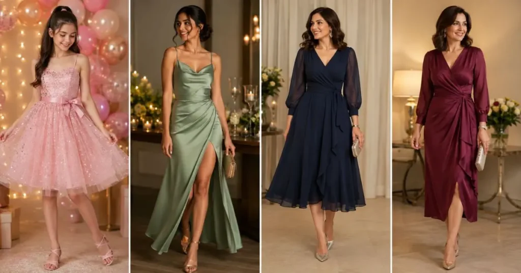 Birthday Fashion Ideas for Different Age Groups showcasing stylish outfit inspiration for kids, teens, and adults for modern celebrations.