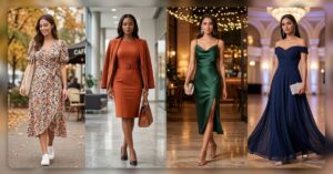 Latest dress designs showcasing modern fashion trends and stylish outfits for every occasion.