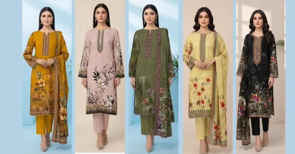 Top Pakistani fashion brands showcasing elegant lawn summer collections.