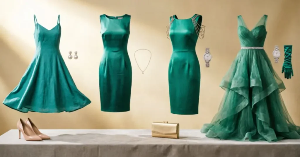 Elegant teal dress outfit ideas for different occasions including weddings, formal events, cocktail parties, office wear, and romantic date nights with stylish fashion inspiration.