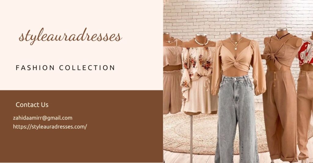 Contact Us page banner for StyleAuraDresses fashion blog with modern elegant design