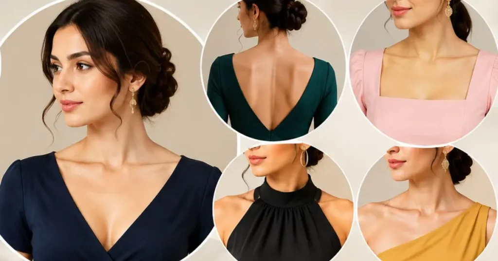 Woman wearing a flattering neckline that enhances her face shape, body proportions, and overall outfit style, demonstrating why choosing the right neckline matters
