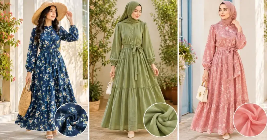 Best fabrics for modest summer fashion, including lightweight cotton, linen, and breathable fabric options.