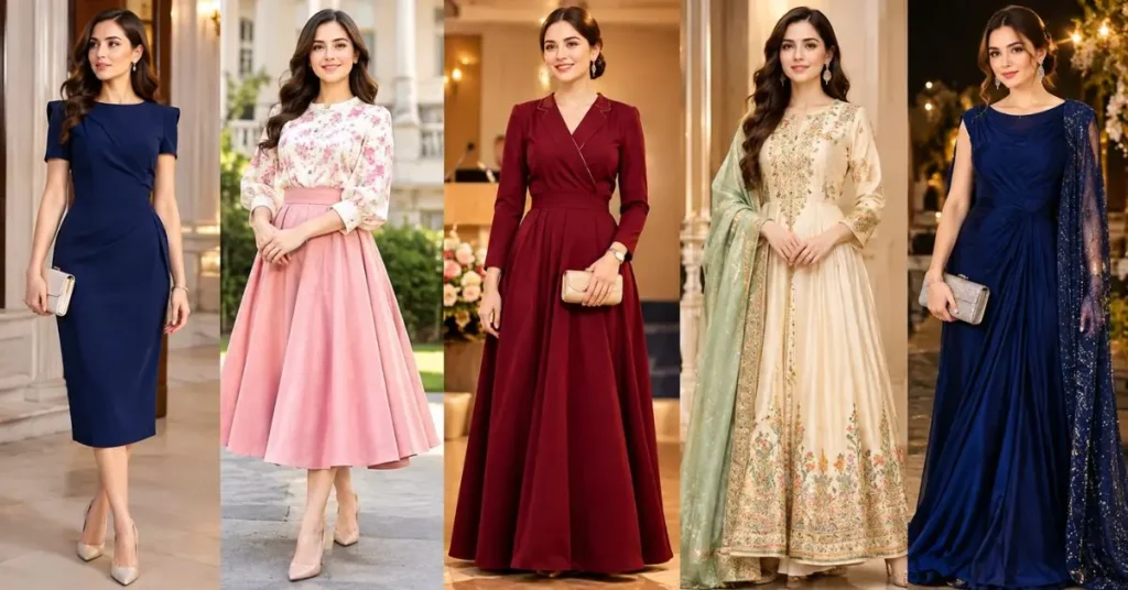 Elegant program dress styles for formal, academic, award, cultural, and evening occasions.