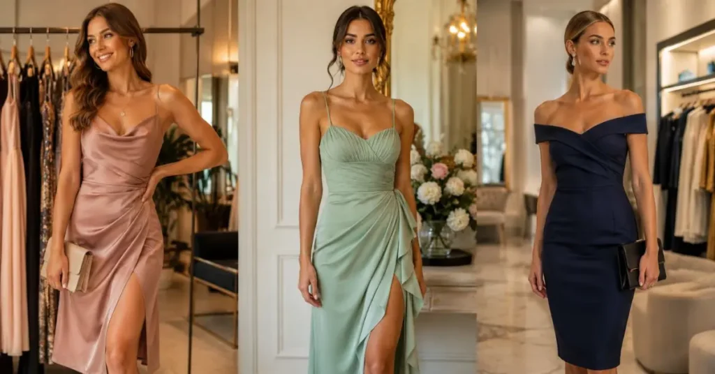 Lulus dresses compared with other occasion-wear options in a luxury fashion boutique.